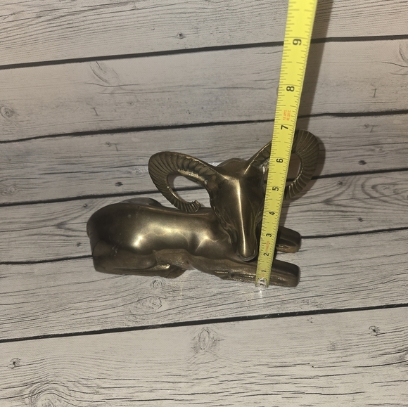 Vintage Solid Brass Ram Figurine | Made in Korea | Aries Zodiac | Mid-Century Bo - Picture 9 of 9
